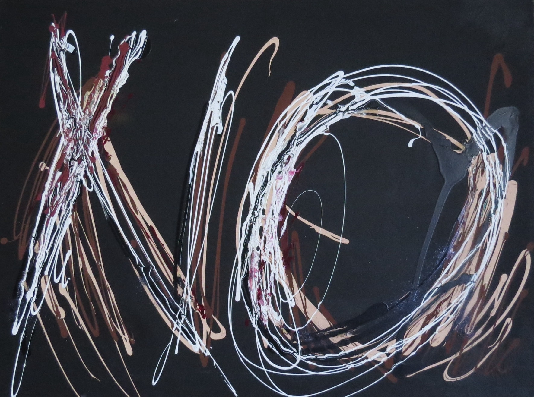 No, Acrylic, pastel chalk on canvas, 2022