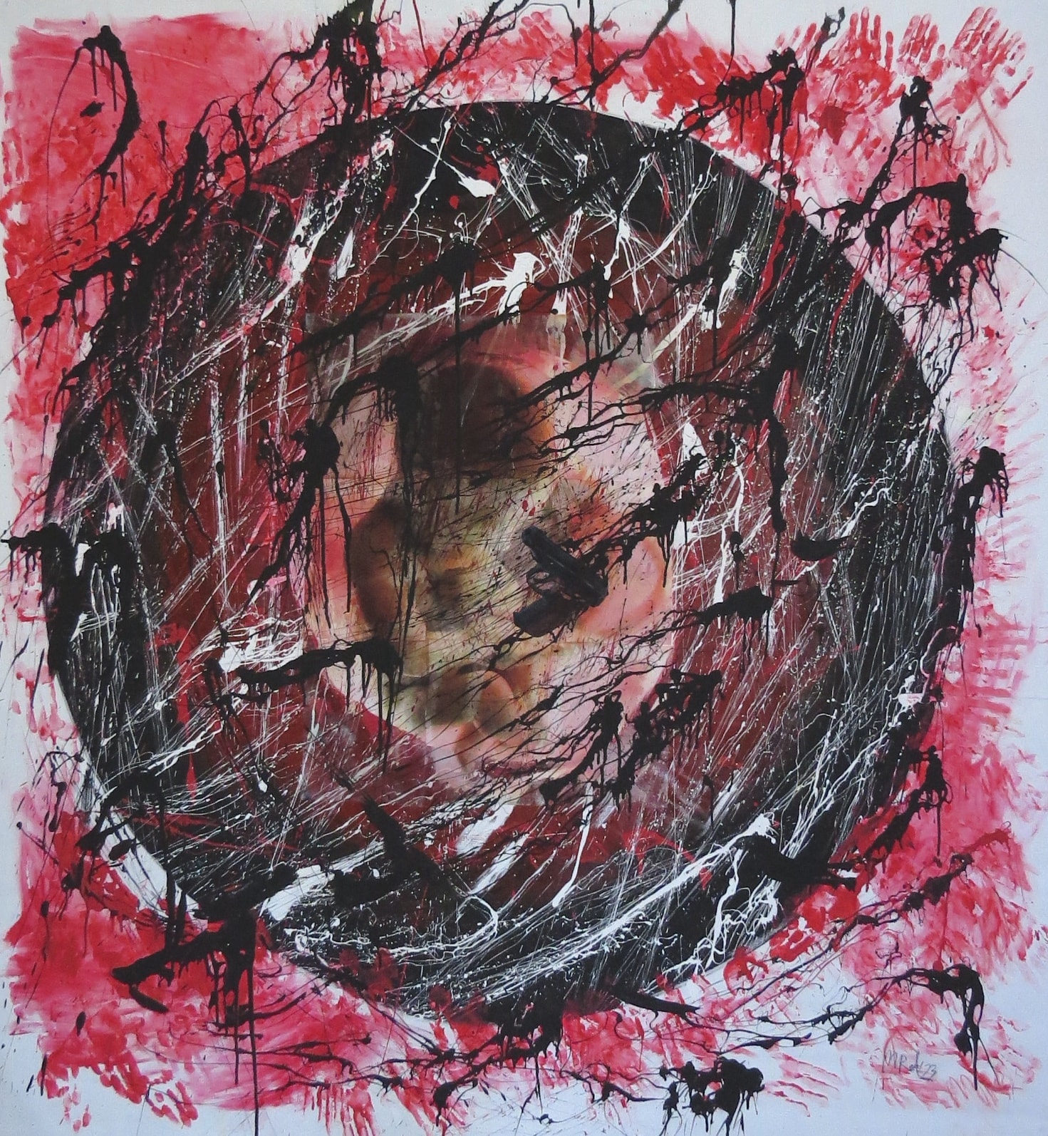 Unborn, Acrylic, ink on canvas, 2023