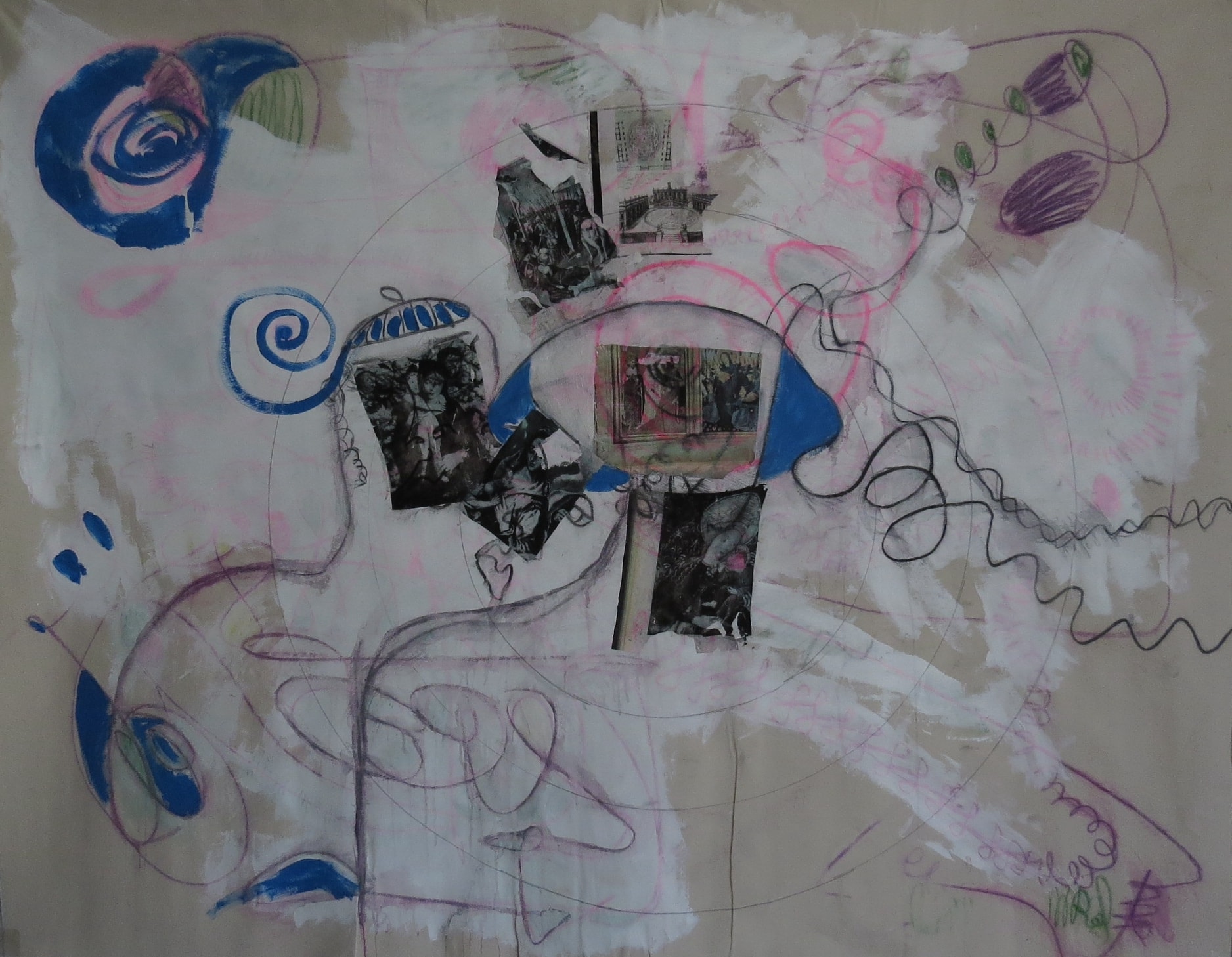 Pink and Blue, Acrylic on canvas, 2024