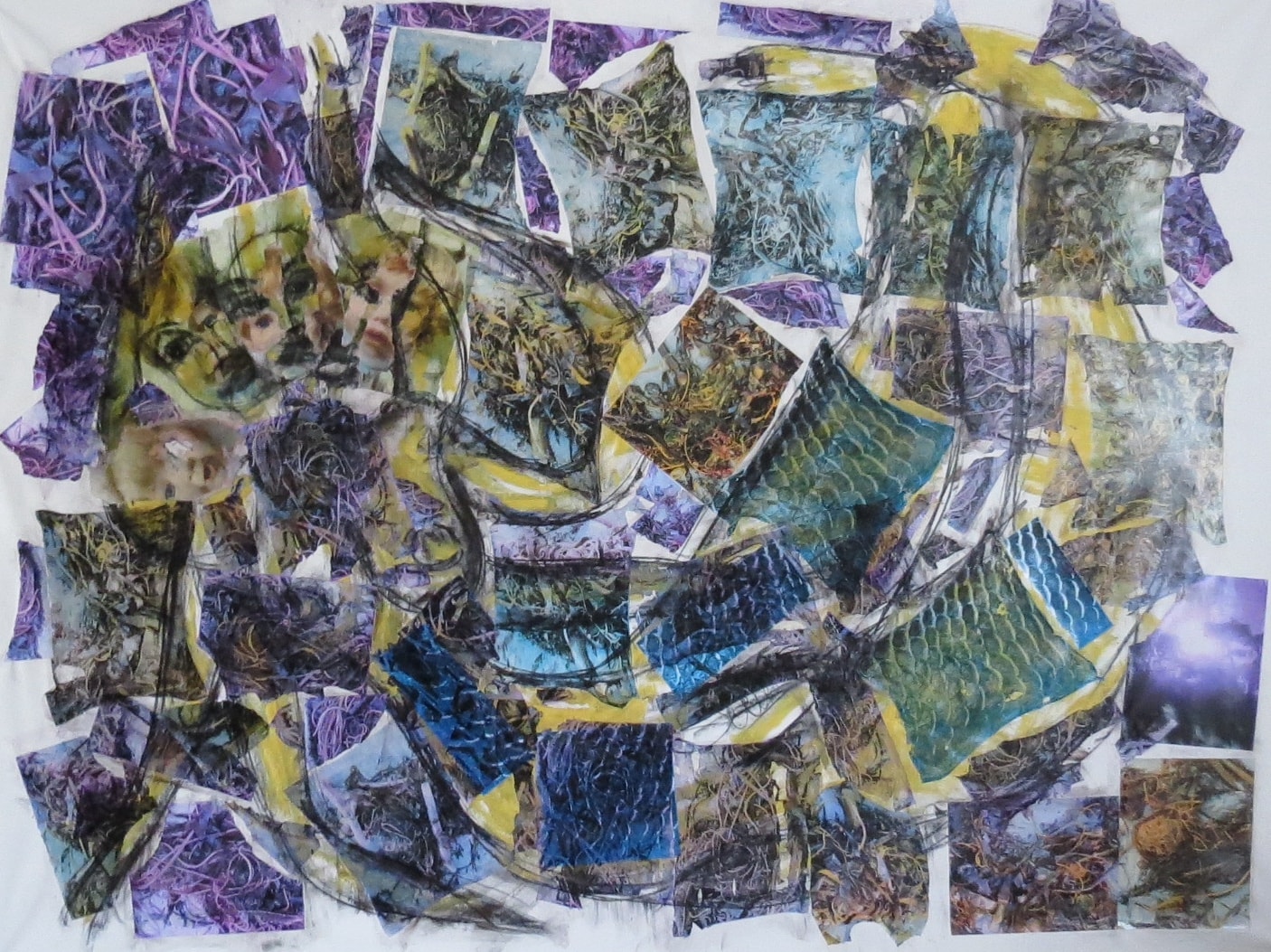 Mermaids Love Dolls Too, Acrylic, chalk, ink, pencil on canvas, 2025