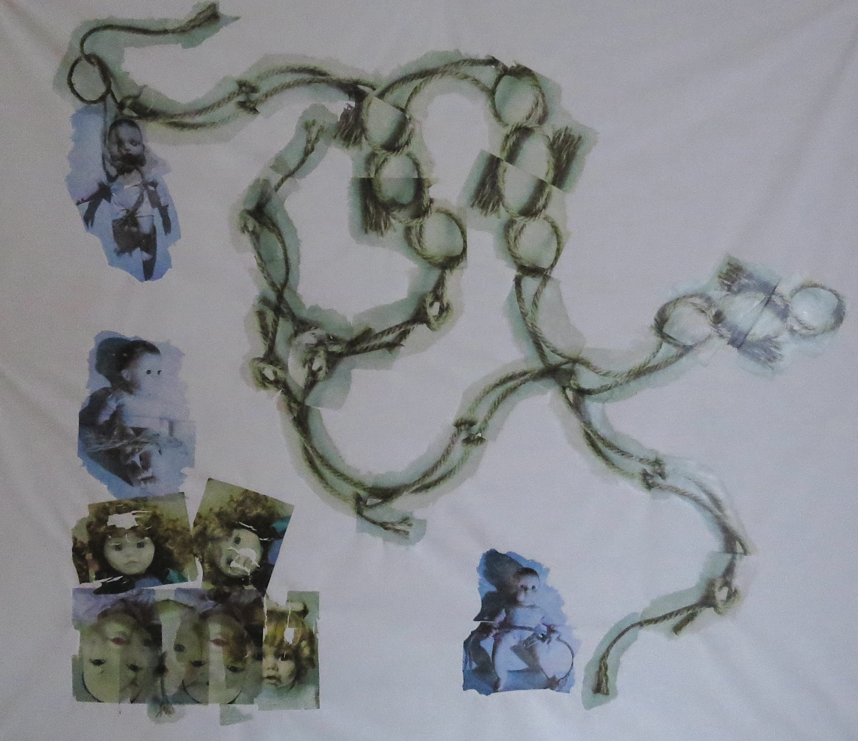 Rope Training, Acrylic, ink on canvas, 2025